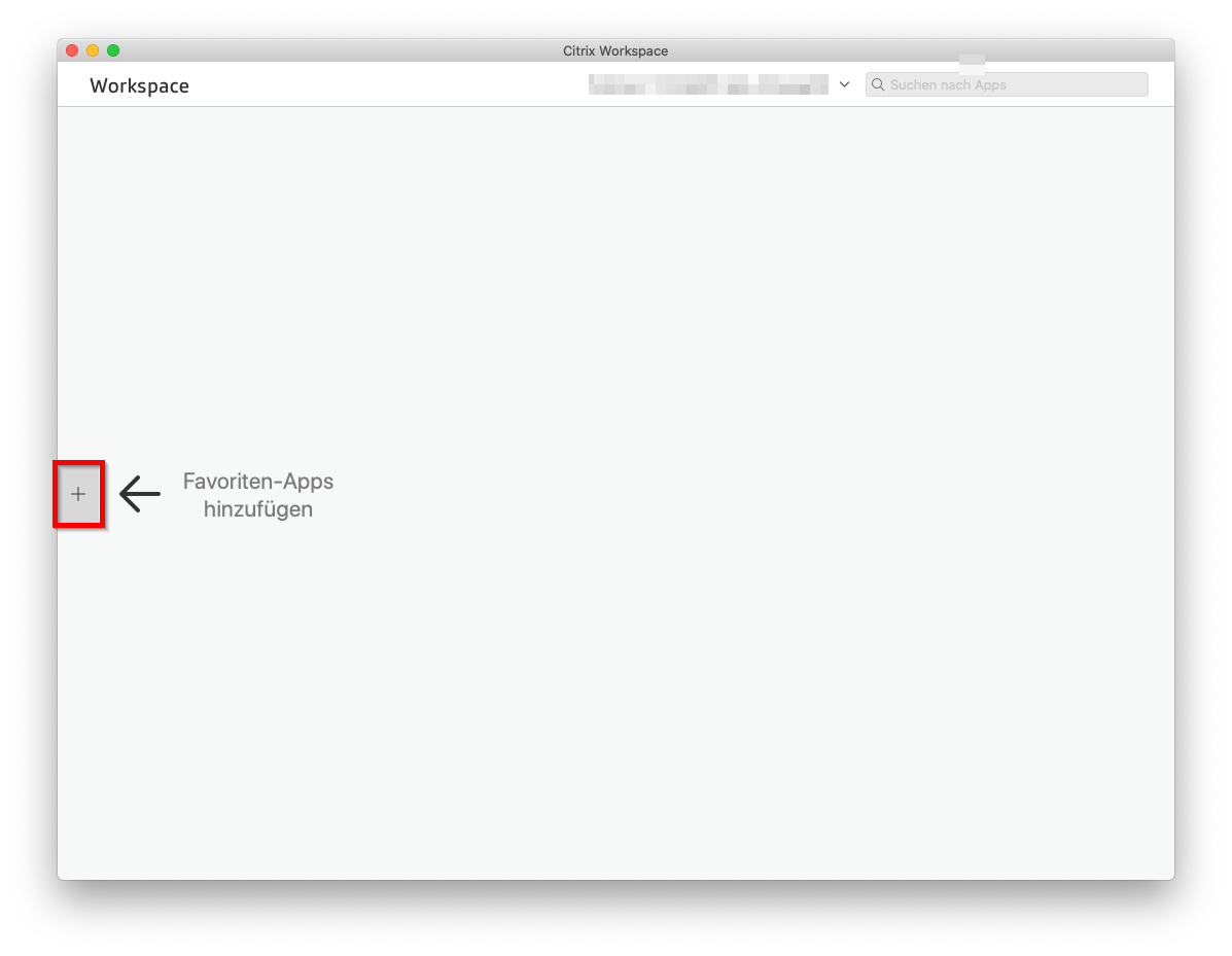 Pluszeichen anklicken, um Favoriten-Apps hinzuzufügen