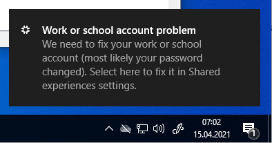 Work or school account problem