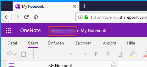 Klicken Sie in der Pfadangabe auf Ihren Namen, um zu OneDrive zu wechseln.