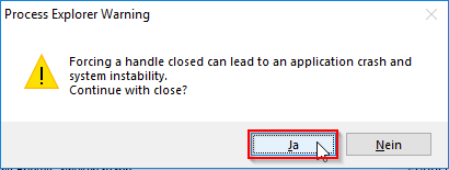 Beendigung des Prozesses bestätigen